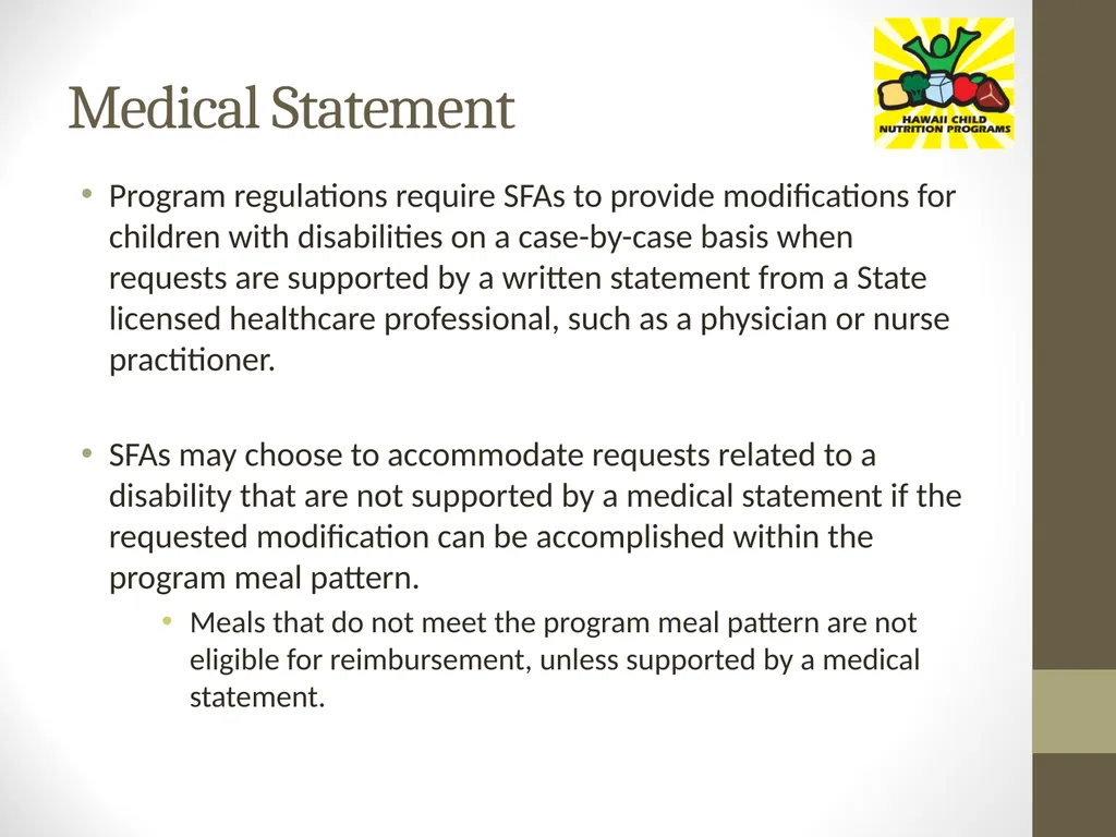 Accommodating Disabilities in the School Meal - slide 5 of 32