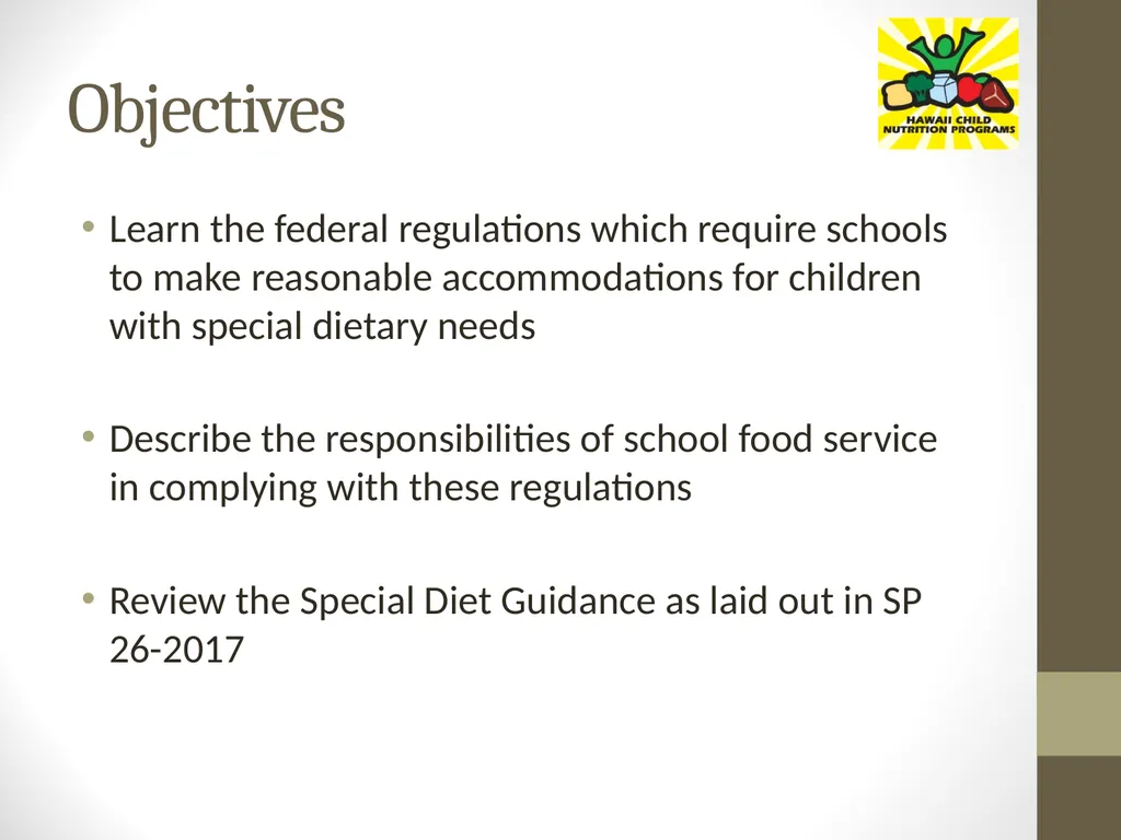 Accommodating Disabilities in the School Meal - slide 2 of 32