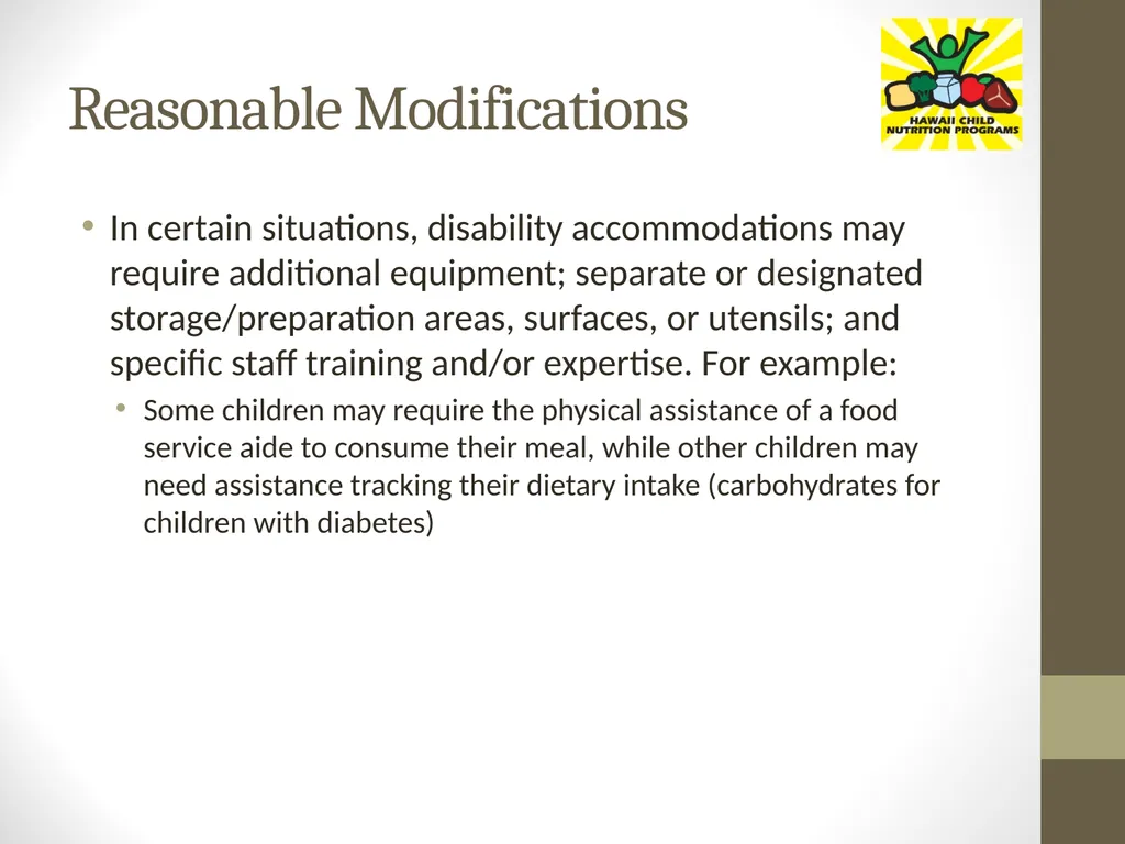 Accommodating Disabilities in the School Meal - slide 12 of 32