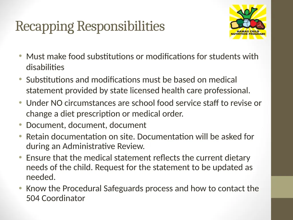 Accommodating Disabilities in the School Meal - slide 27 of 32