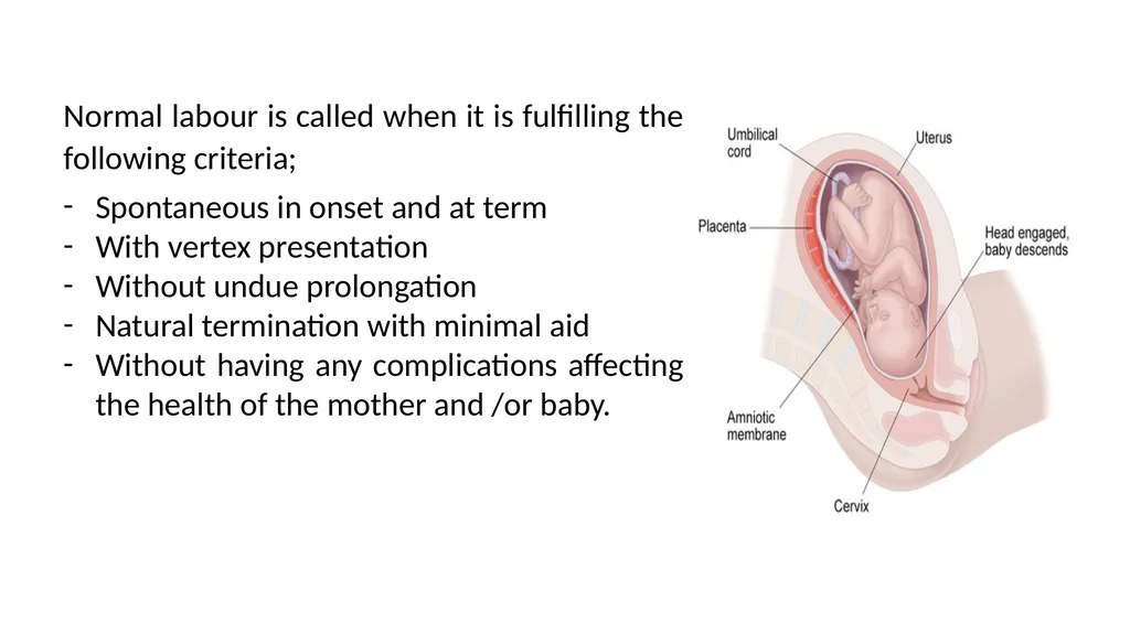 Normal Labour Introduction The usual duration of - slide 9 of 39