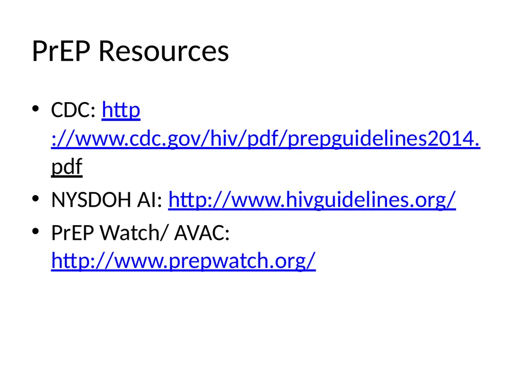 PrEP: HIV Pre-exposure Prophylaxis Katherine Marx, - slide 34 of 36
