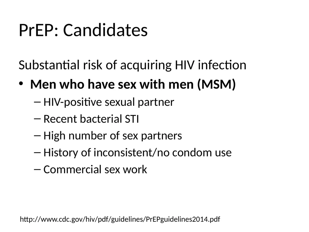 PrEP: HIV Pre-exposure Prophylaxis Katherine Marx, - slide 13 of 36