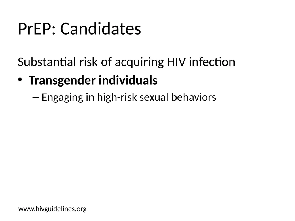 PrEP: HIV Pre-exposure Prophylaxis Katherine Marx, - slide 14 of 36