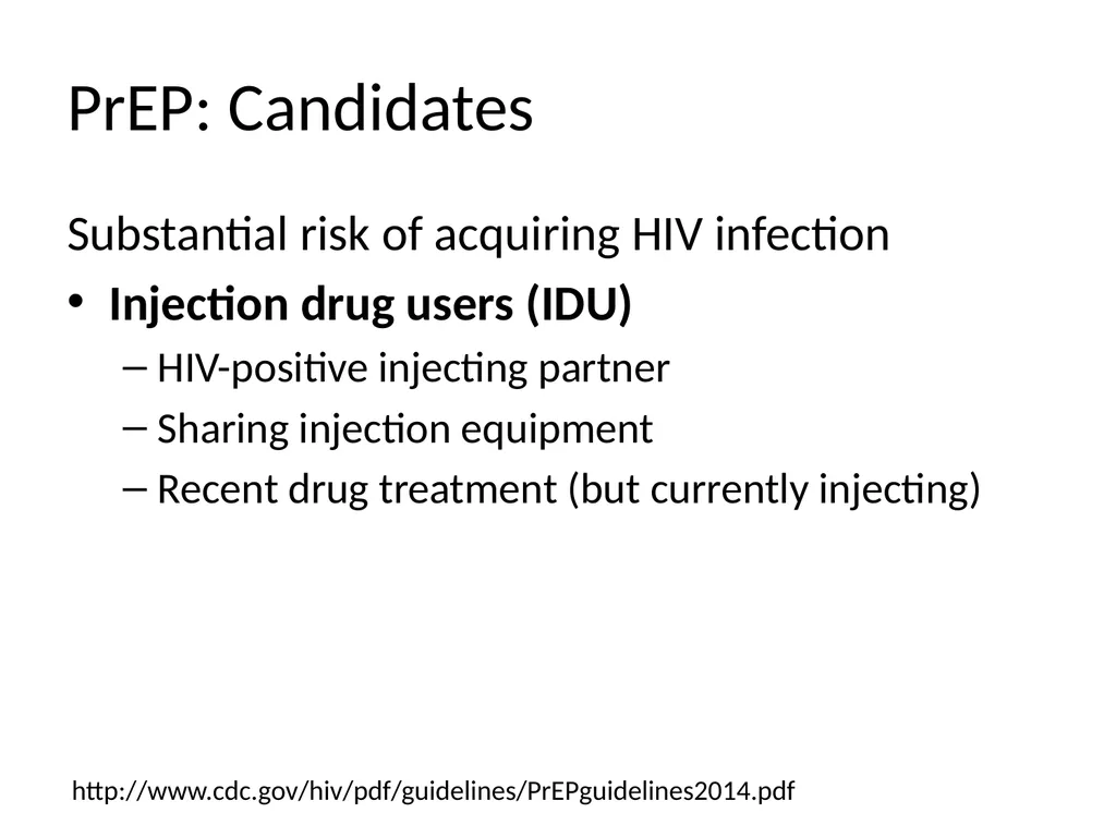 PrEP: HIV Pre-exposure Prophylaxis Katherine Marx, - slide 17 of 36
