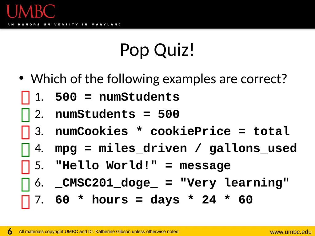 CMSC201 Computer Science I for Majors Lecture 03 – - slide 6 of 56