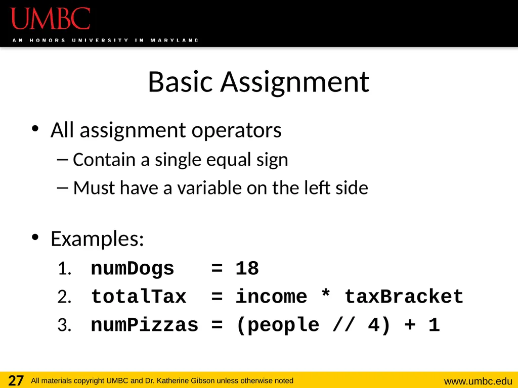 CMSC201 Computer Science I for Majors Lecture 03 – - slide 27 of 56
