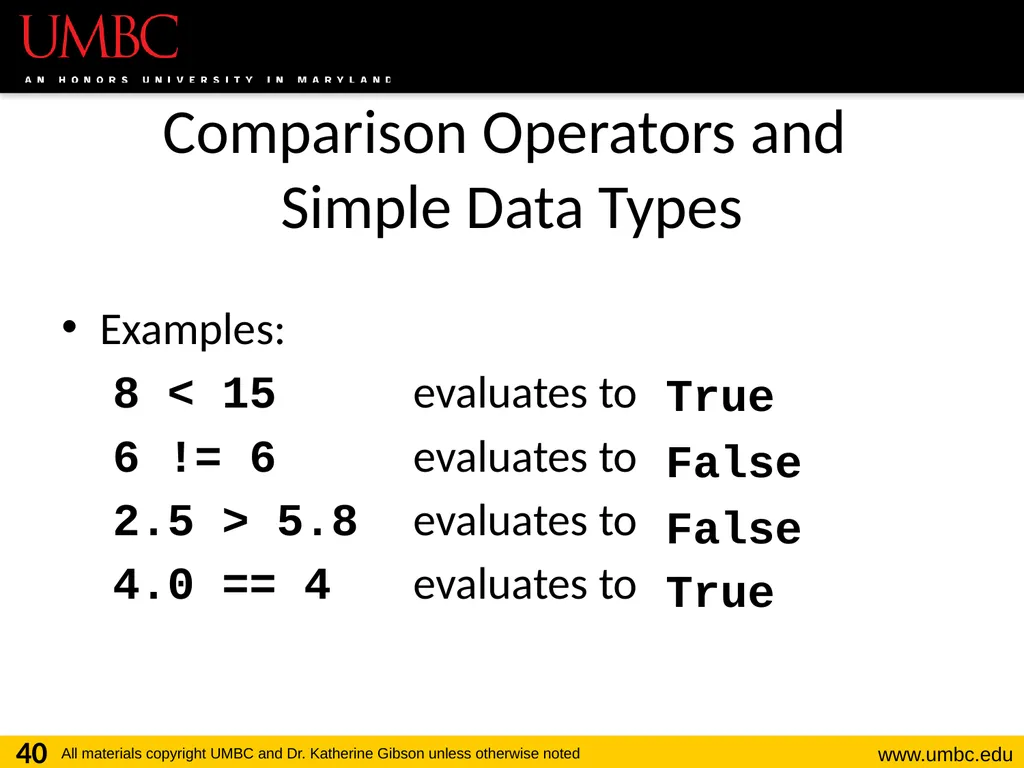 CMSC201 Computer Science I for Majors Lecture 03 – - slide 40 of 56