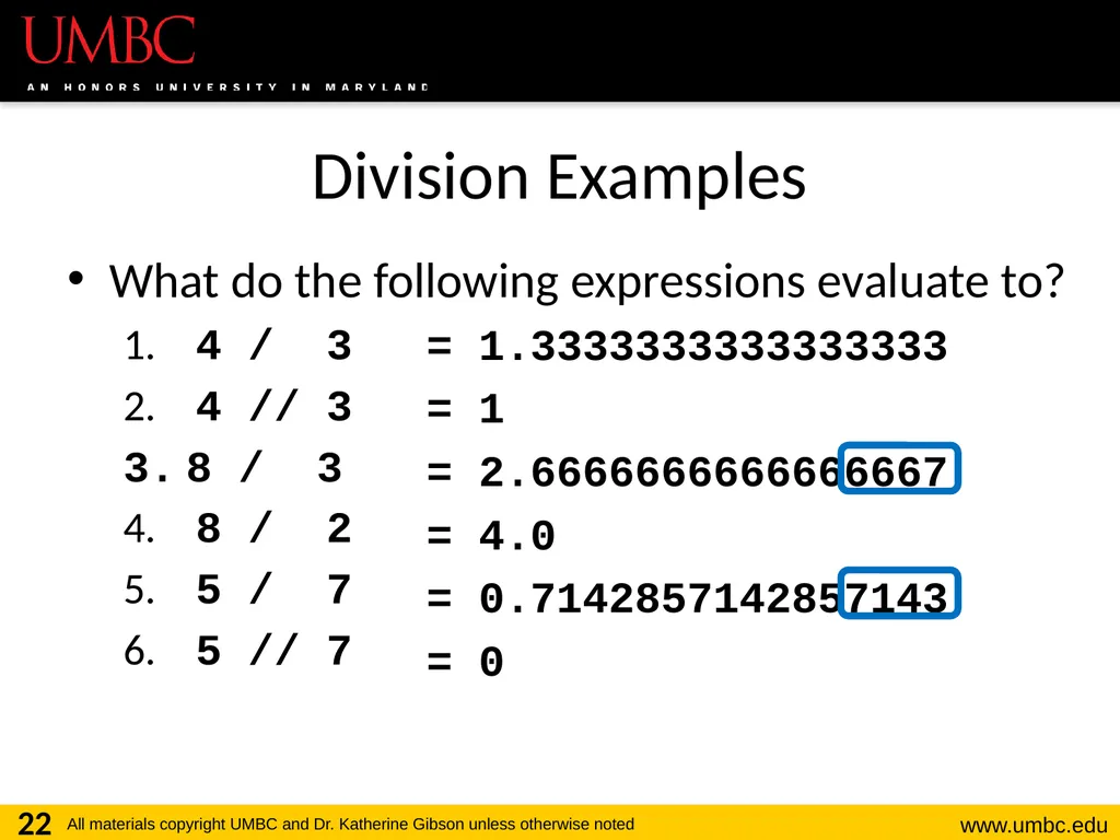 CMSC201 Computer Science I for Majors Lecture 03 – - slide 22 of 56