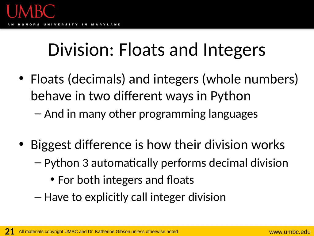 CMSC201 Computer Science I for Majors Lecture 03 – - slide 21 of 56