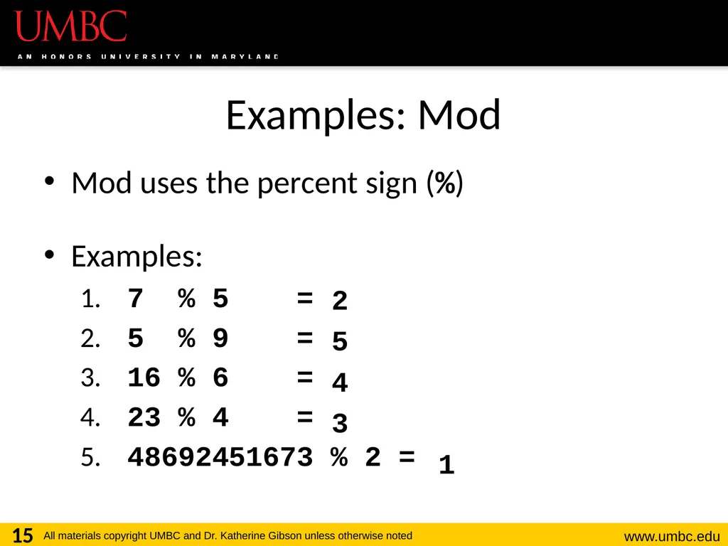 CMSC201 Computer Science I for Majors Lecture 03 – - slide 15 of 56