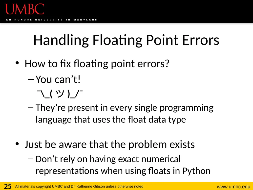 CMSC201 Computer Science I for Majors Lecture 03 – - slide 25 of 56