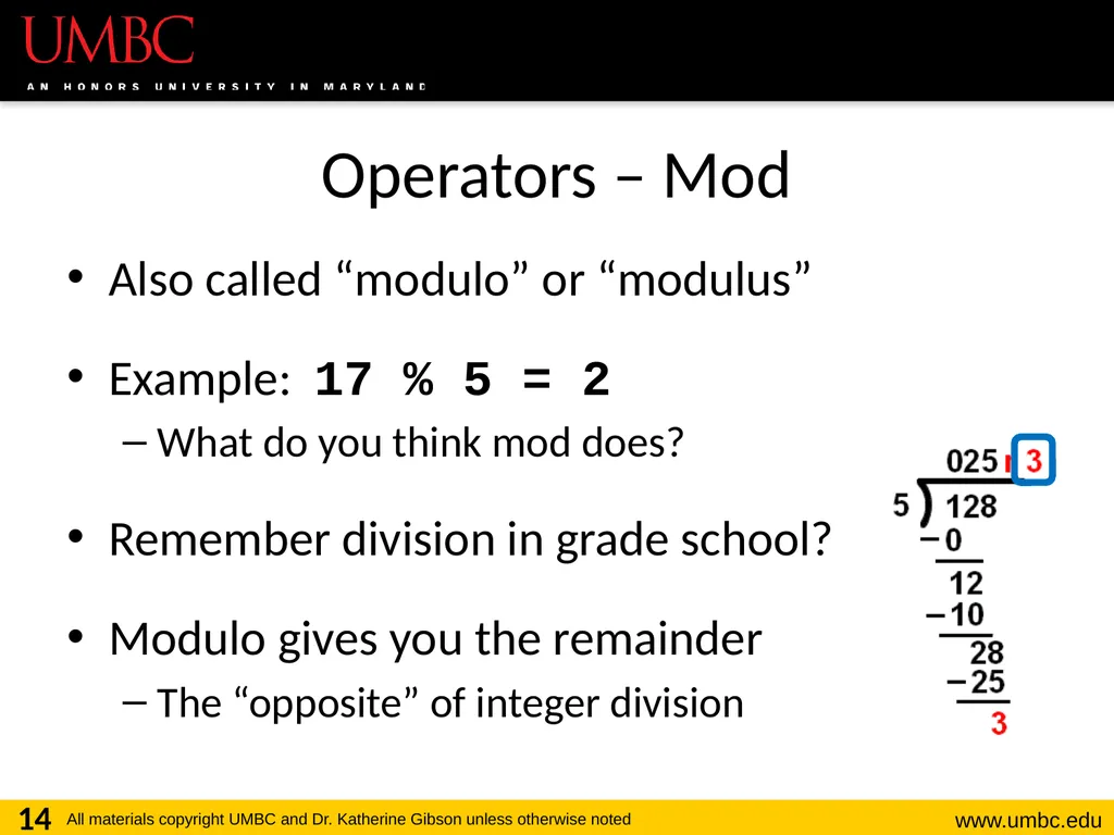 CMSC201 Computer Science I for Majors Lecture 03 – - slide 14 of 56