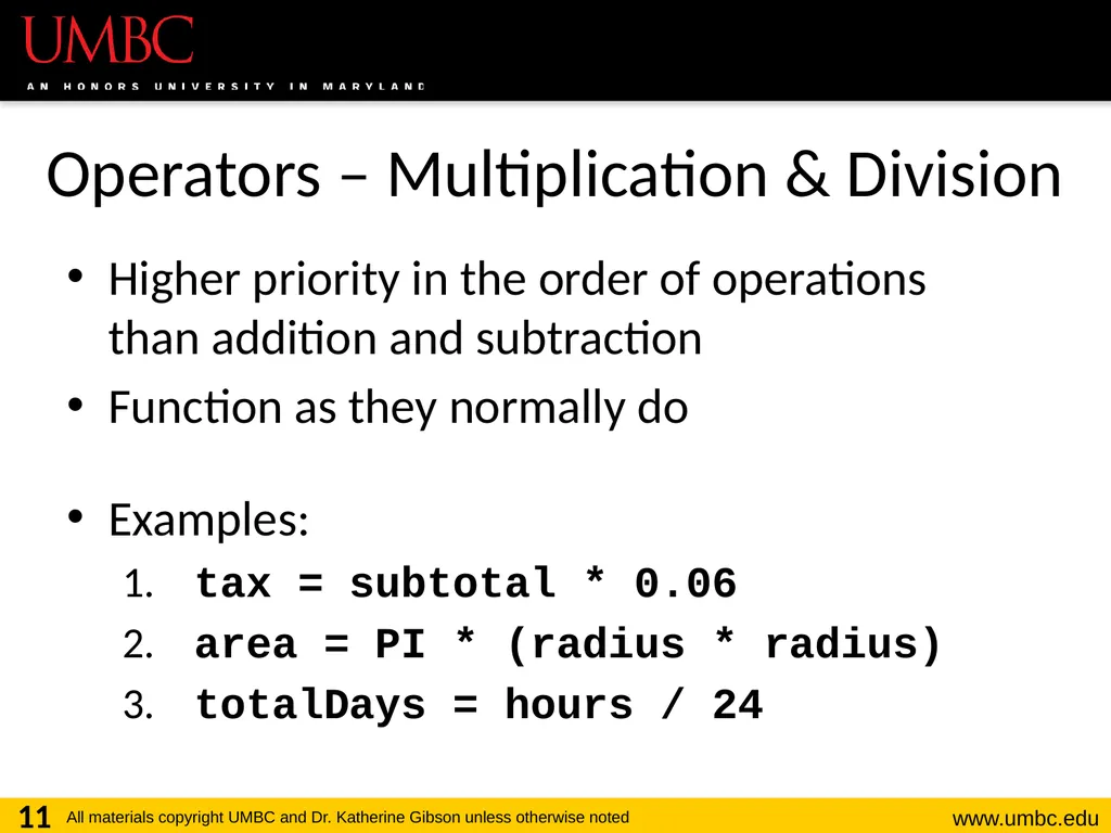 CMSC201 Computer Science I for Majors Lecture 03 – - slide 11 of 56