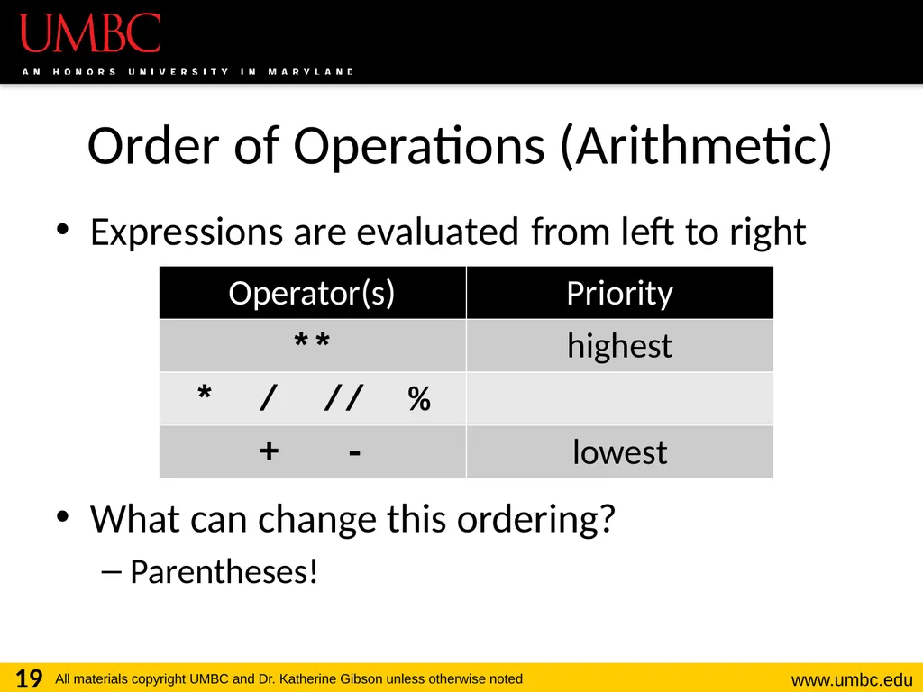 CMSC201 Computer Science I for Majors Lecture 03 – - slide 19 of 56