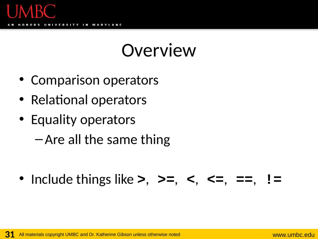 CMSC201 Computer Science I for Majors Lecture 03 – - slide 31 of 56