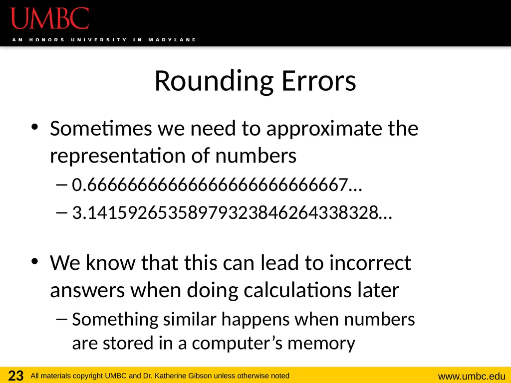 CMSC201 Computer Science I for Majors Lecture 03 – - slide 23 of 56