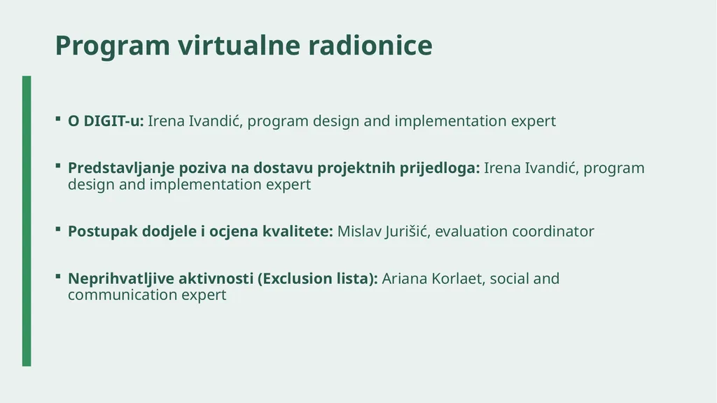 Radionica: Calls for proposals under the - slide 2 of 40