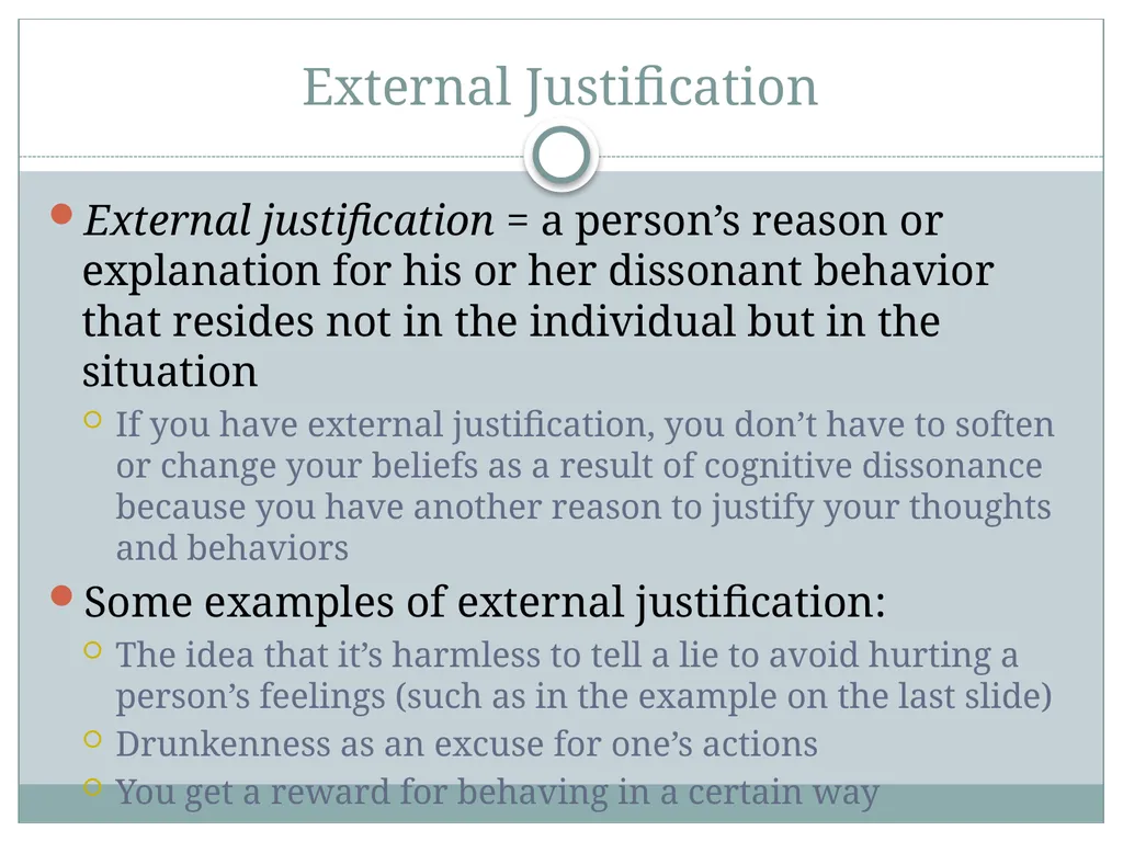 Self-Justification Self-Justification People are - slide 26 of 48