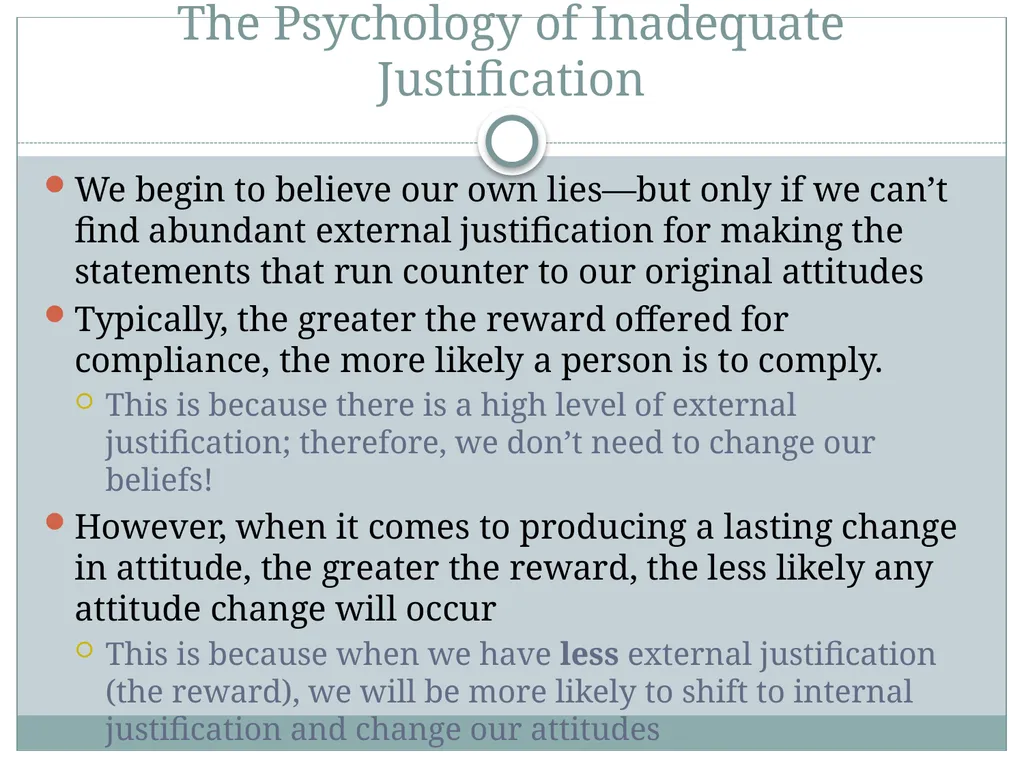 Self-Justification Self-Justification People are - slide 28 of 48