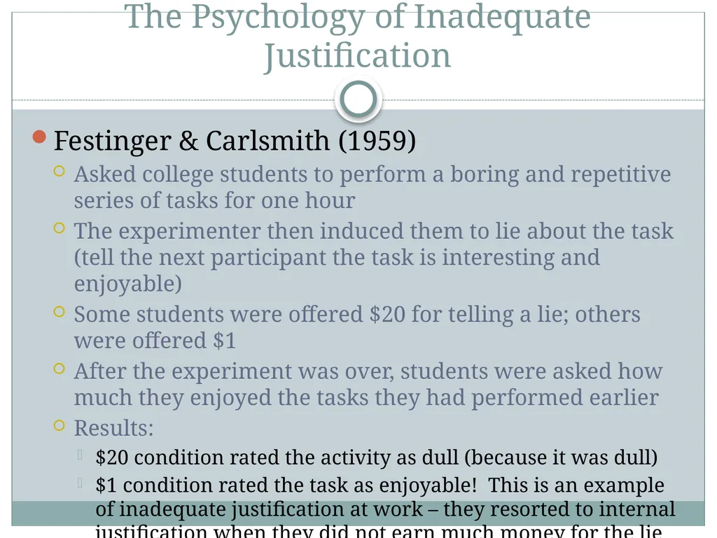 Self-Justification Self-Justification People are - slide 30 of 48
