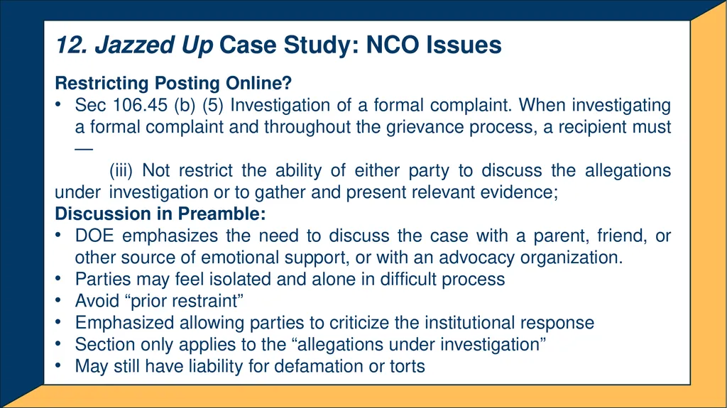 Advanced Title IX Coordinator Workshop Intake and - slide 39 of 51