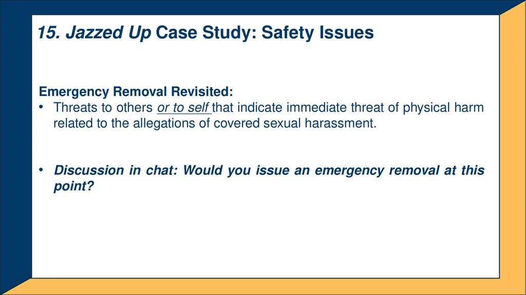 Advanced Title IX Coordinator Workshop Intake and - slide 47 of 51