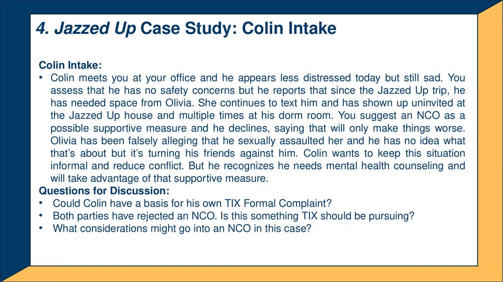 Advanced Title IX Coordinator Workshop Intake and - slide 17 of 51