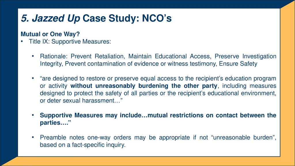 Advanced Title IX Coordinator Workshop Intake and - slide 20 of 51