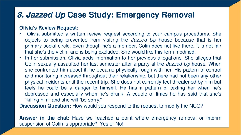 Advanced Title IX Coordinator Workshop Intake and - slide 25 of 51