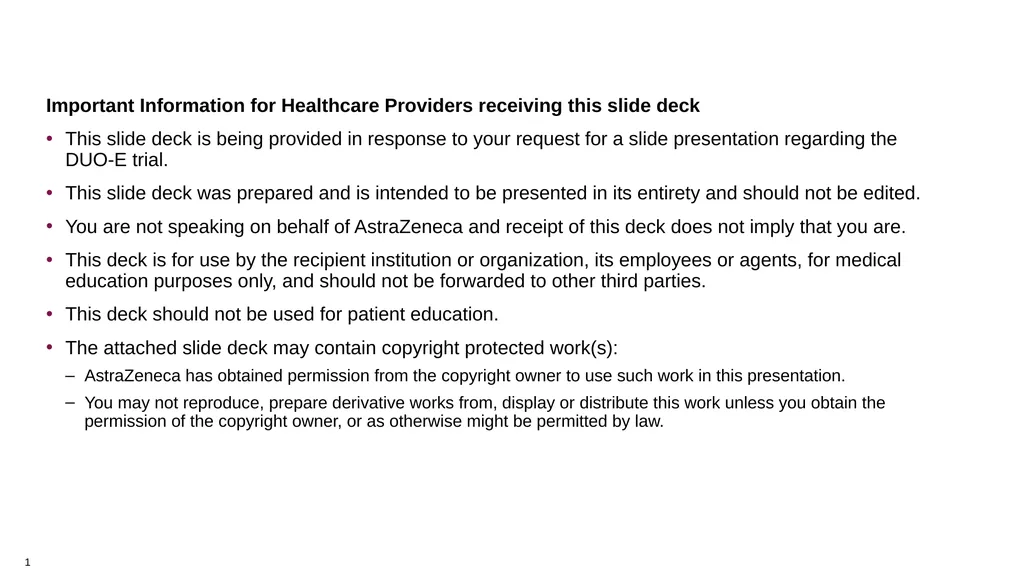 0 Important Information for Healthcare Providers - slide 1 of 20