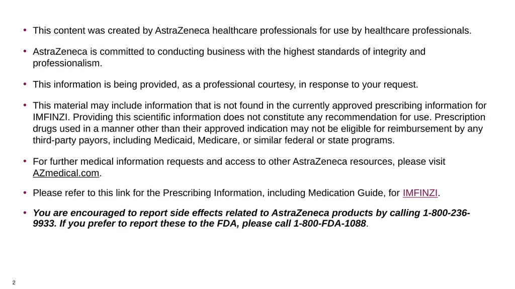0 Important Information for Healthcare Providers - slide 2 of 20