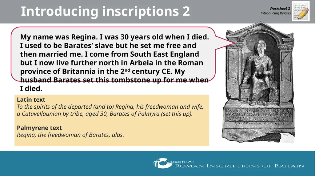 Messages from the Past Exploring inscriptions from - slide 10 of 13