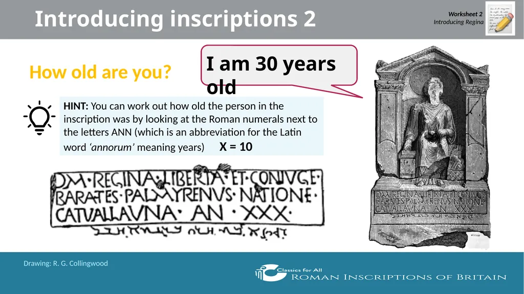 Messages from the Past Exploring inscriptions from - slide 6 of 13