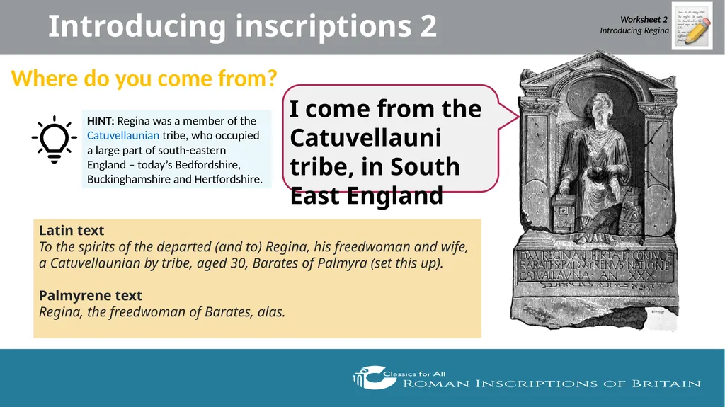 Messages from the Past Exploring inscriptions from - slide 8 of 13