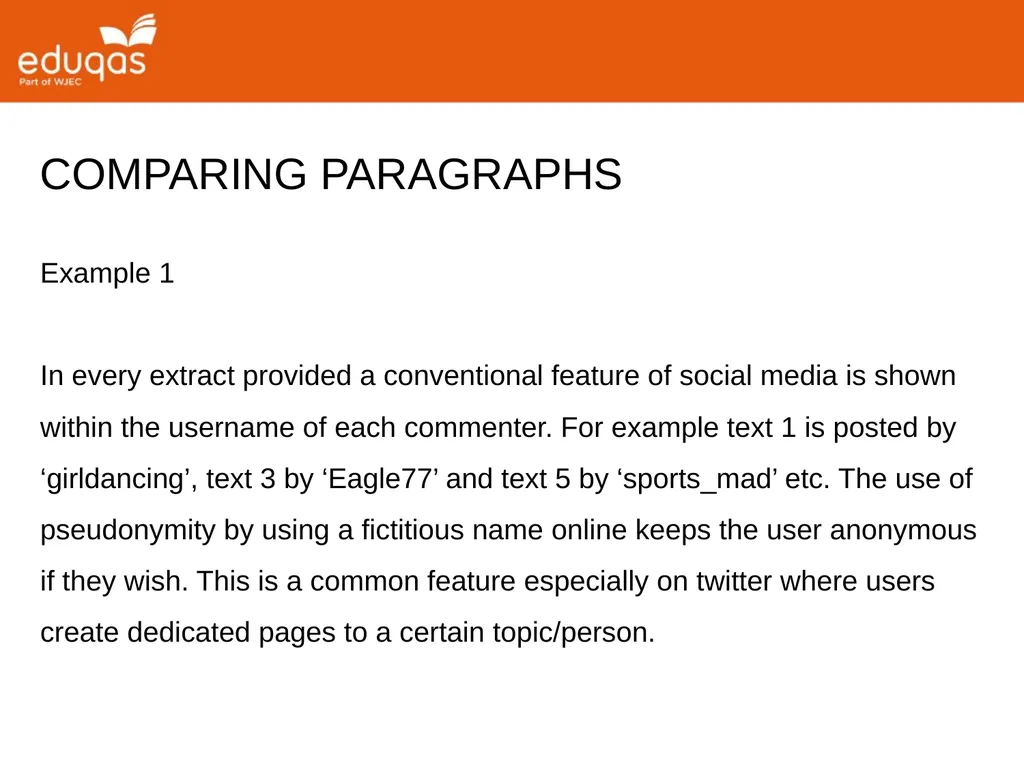 A level ENGLISH LANGUAGE Component 2 QUESTION 1(a) - slide 49 of 53