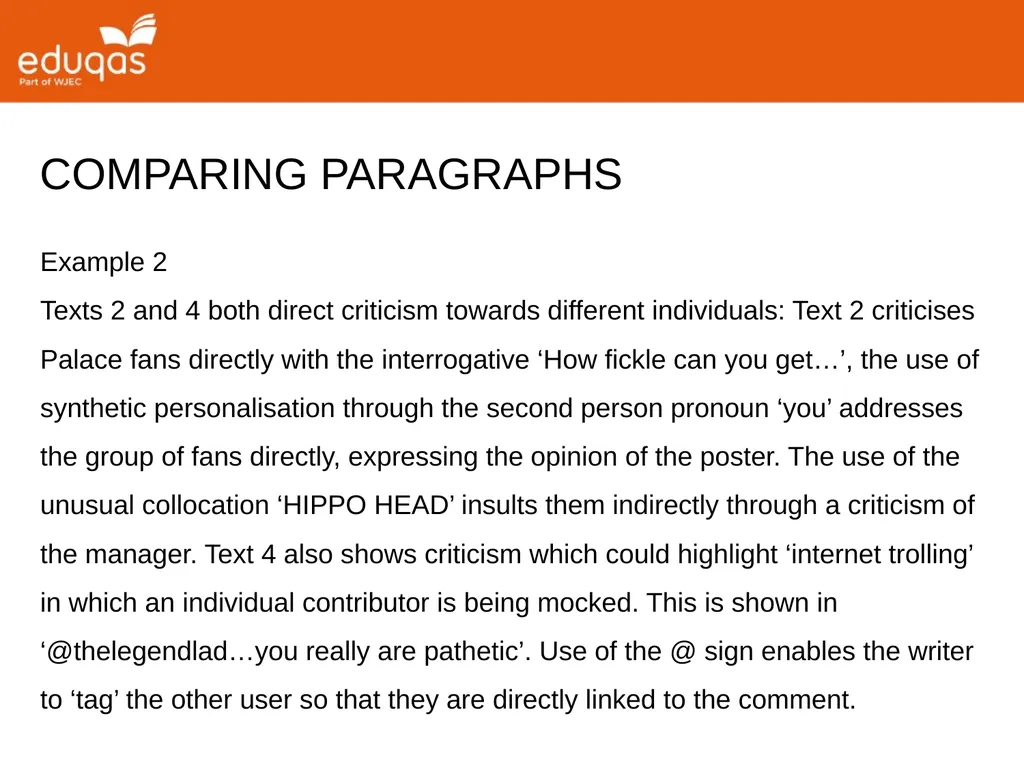 A level ENGLISH LANGUAGE Component 2 QUESTION 1(a) - slide 45 of 53