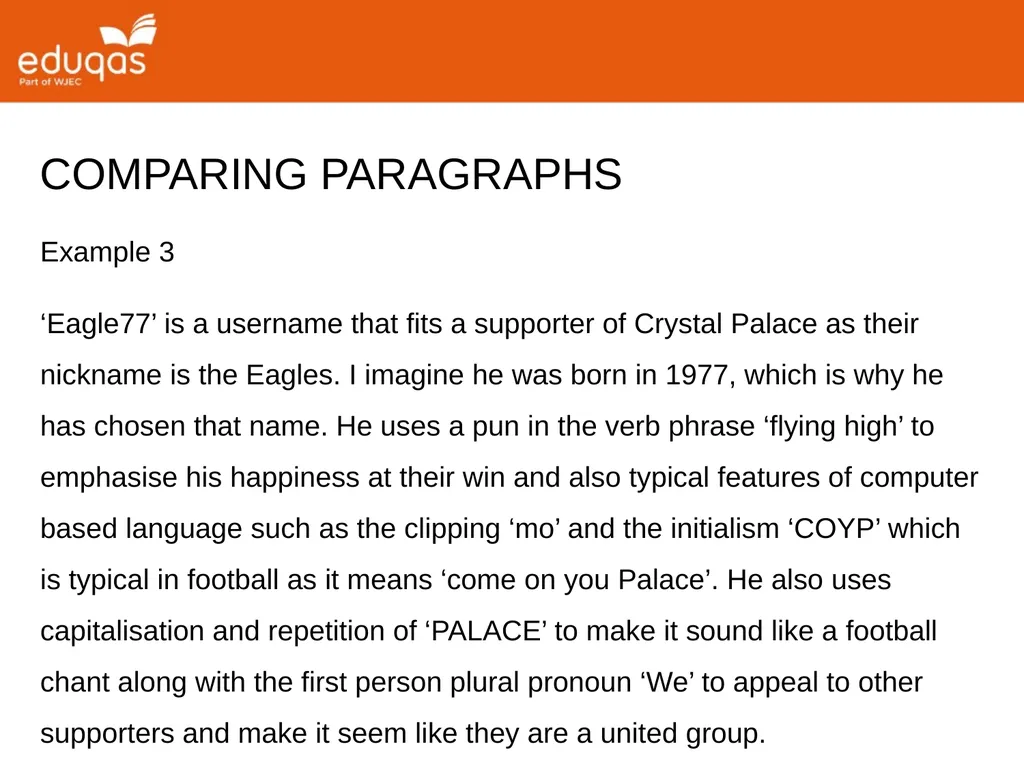 A level ENGLISH LANGUAGE Component 2 QUESTION 1(a) - slide 51 of 53