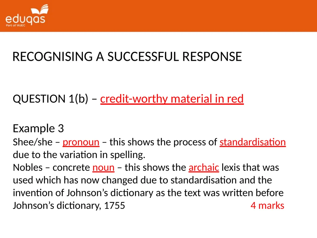 A level ENGLISH LANGUAGE Component 2 QUESTION 1(a) - slide 10 of 53