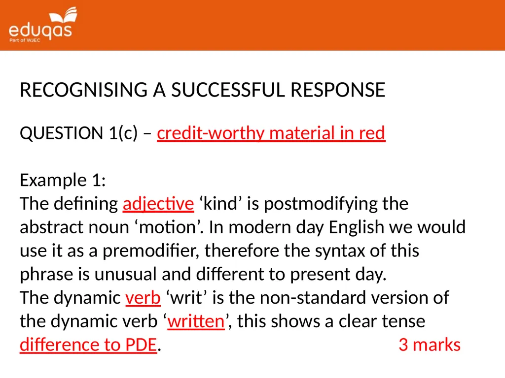 A level ENGLISH LANGUAGE Component 2 QUESTION 1(a) - slide 13 of 53