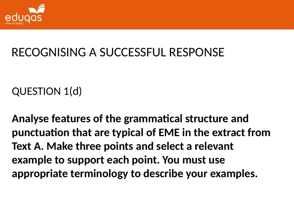 A level ENGLISH LANGUAGE Component 2 QUESTION 1(a) - slide 17 of 53
