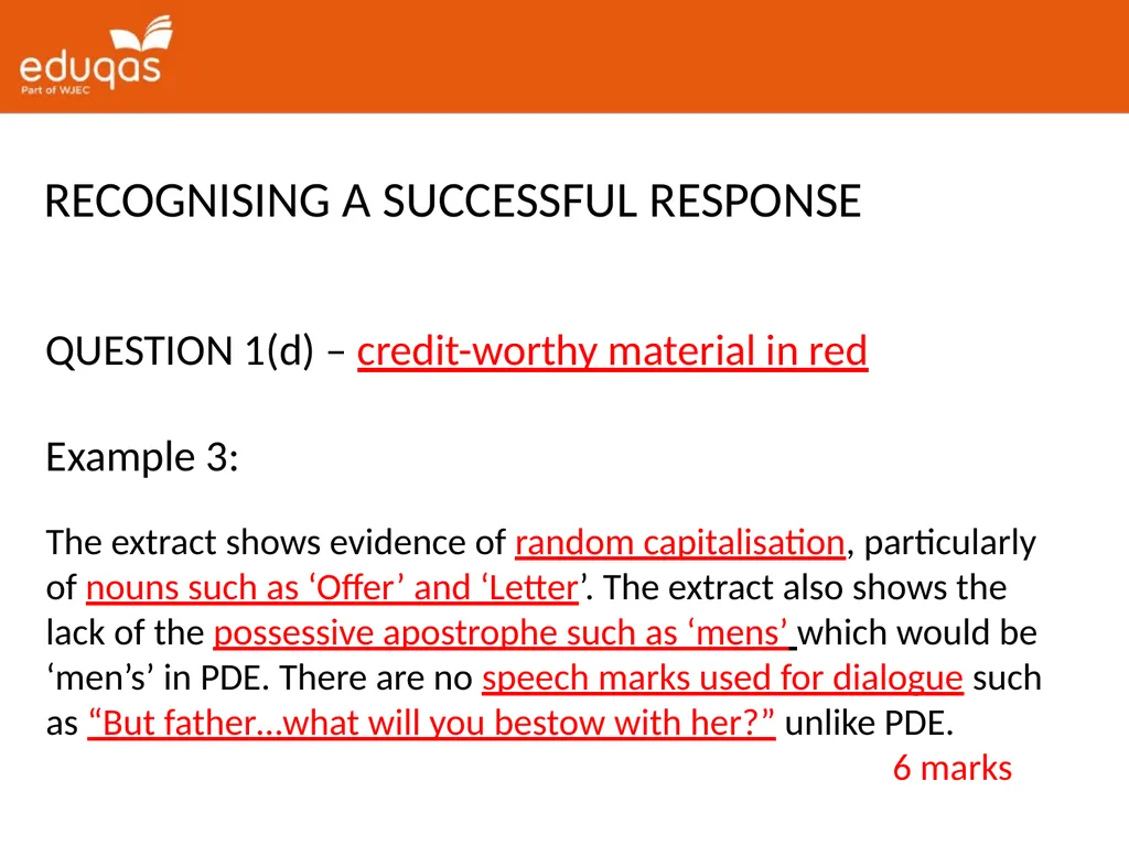 A level ENGLISH LANGUAGE Component 2 QUESTION 1(a) - slide 21 of 53