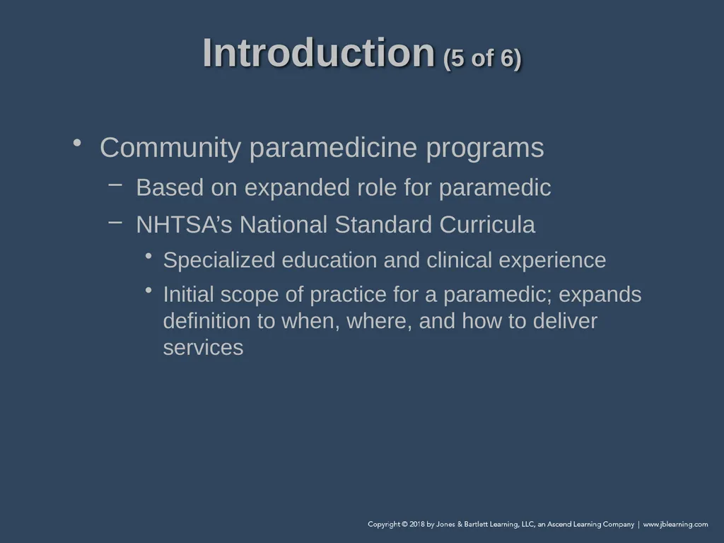 Chapter 1 Introduction to Community Paramedicine - slide 7 of 29