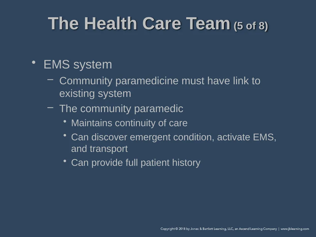 Chapter 1 Introduction to Community Paramedicine - slide 25 of 29