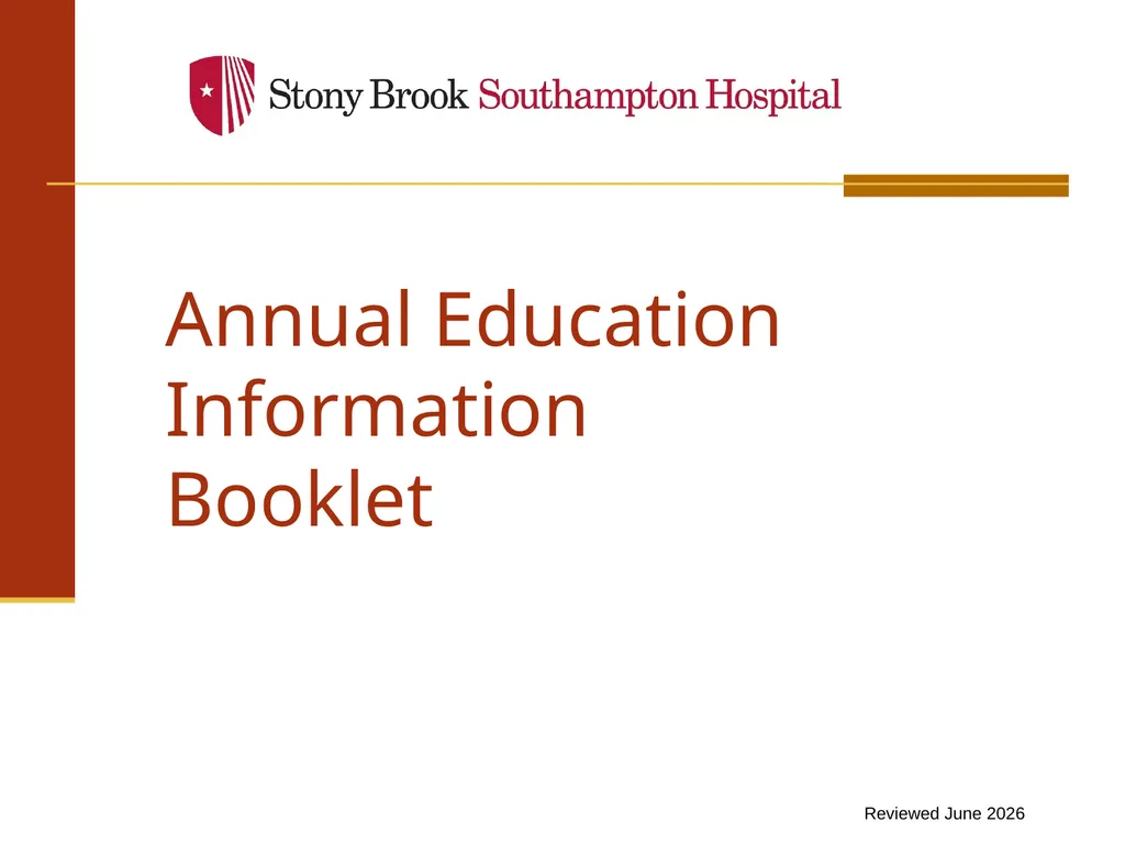 Annual Education Information Booklet Reviewed June - slide 1 of 65