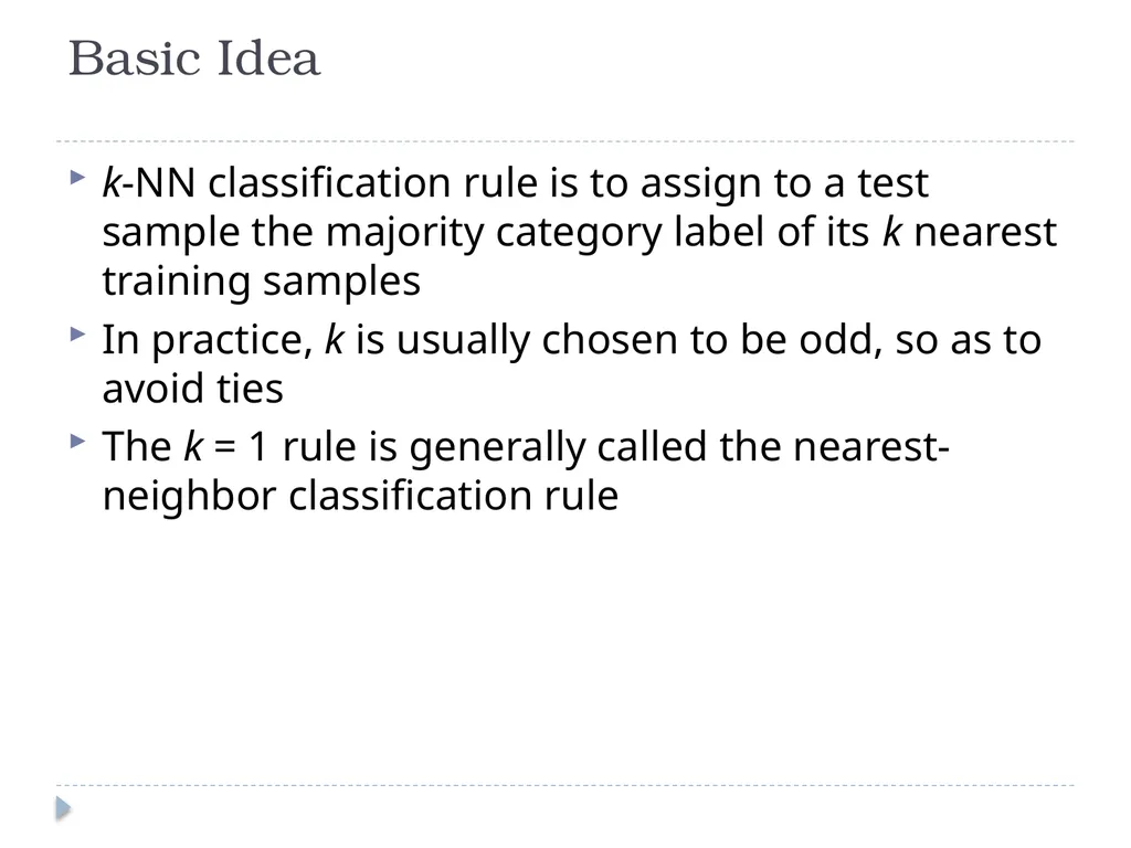 K Nearest Neighbor Classification Bayes - slide 5 of 32
