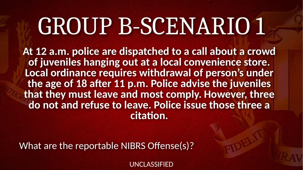 NIBRS Scenario Practice Crimes Against Persons, - slide 55 of 65