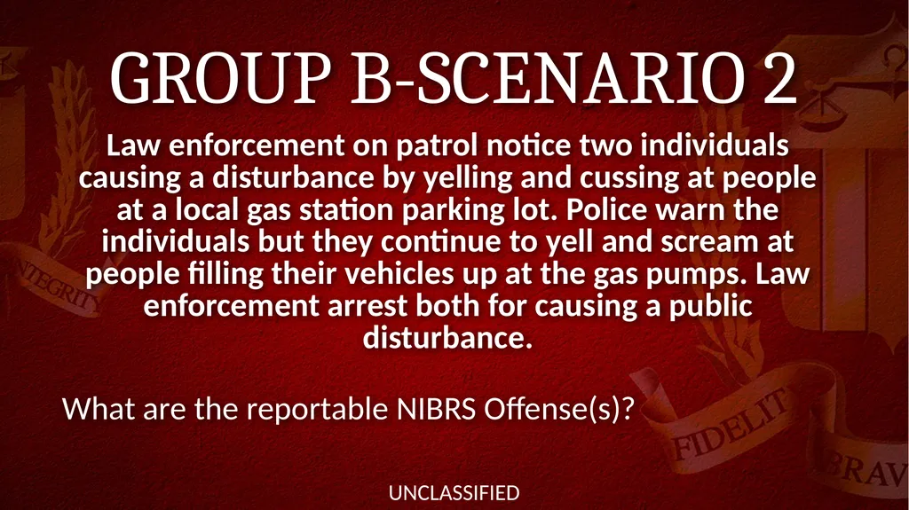 NIBRS Scenario Practice Crimes Against Persons, - slide 56 of 65