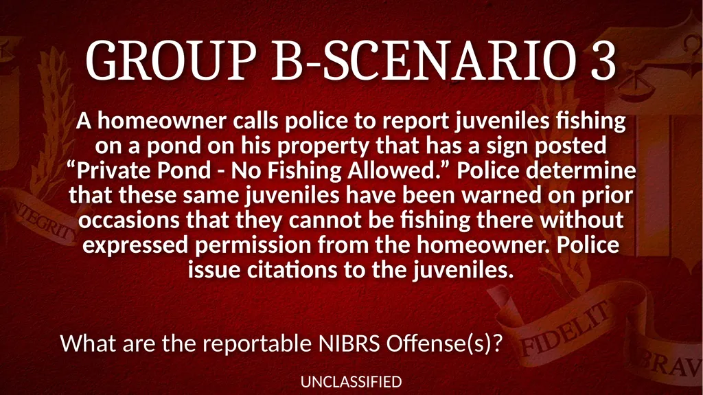 NIBRS Scenario Practice Crimes Against Persons, - slide 57 of 65