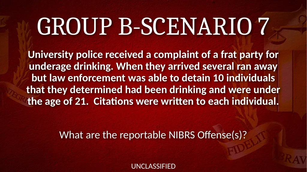 NIBRS Scenario Practice Crimes Against Persons, - slide 61 of 65